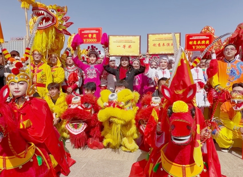 甘肅農(nóng)墾金昌農(nóng)場社火隊(duì)連續(xù)三年蟬聯(lián)金昌市社火展演桂冠